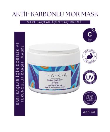 TARA Professional Active Carbon Purple Mask Anti-Darkness and Anti-Orangeness Mask for Blonde Hair 400 ML