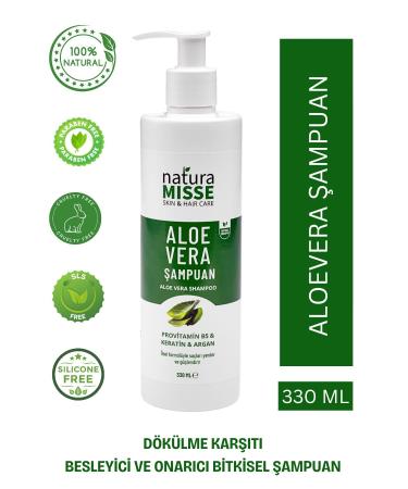 naturamisse Aloe Vera Shampoo 330 ml Keratin B5 Provitamin Ylang Oil Anti-Loss Strong Nourishing Hair