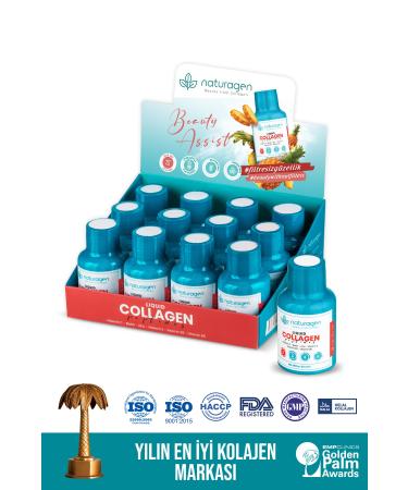Naturagen Collagen Pineapple Flavored Liquid Collagen Shot 60 ml X12 Bottle Type 1 & Type 3 Hydrolyzed Liquid Collagen