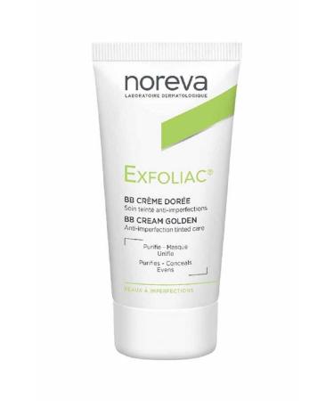 Noreva Color Care Cream for Combination-Oily Skin Medium Tone - Exfoliac BB Cream Golden 30 ml