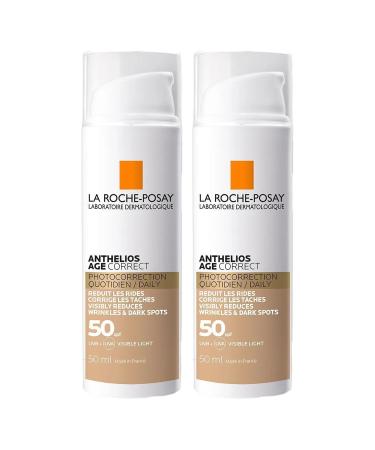 La Roche Posay Anthelios Age Correct Spf 50 Tinted Sun Cream 50ml X 2