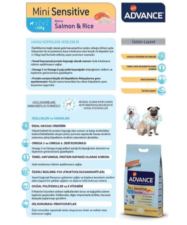 Advance Mini Sensitive Salmon Small Breed Dog Food 3 Kg - Buy Online on GoSupps.com