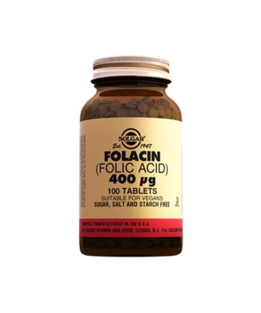 Solgar Folacin Folic Acid 400 mg 100 Tablets - Buy Online on GoSupps.com