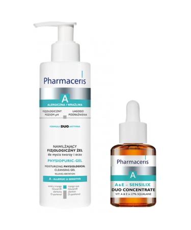 Pharmaceris Dermo - VITAMIN A AND E DUO SERUM & MOISTURIZING PHYSIOLOGICAL CLEANSING GEL