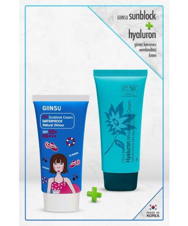 DR. CELLIO 2-pack Sun Cream Sunscreen Moisturizing Cream with Giinsu + Hylauron Spf50 Pa Uva/uvb