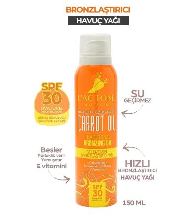 L'ACTONE Carrot Oil Spf30 Traditional Bronzing Oil 150 ml / Bronzing Carrot Oil Vitamin E