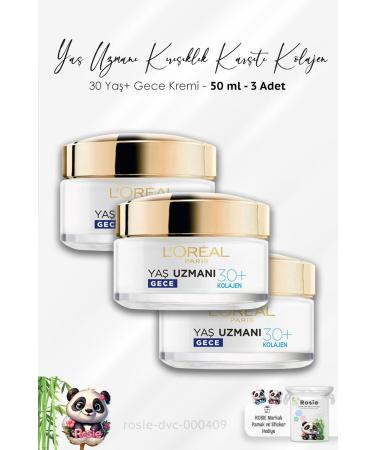 L'Oreal Paris 3 Pieces Loreal Paris Age Expert Anti-Wrinkle Night Cream 30+ Collagen 50 ml and ROSIE