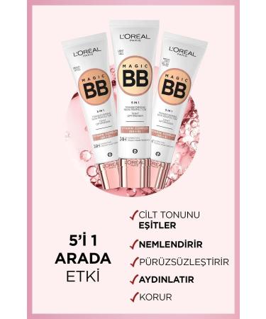 L'Oreal Paris 3 Pieces Loreal Paris Magic BB Cream 24H Light 30 ml and ROSIE Cotton - Buy Online on GoSupps.com