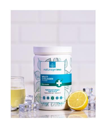 Naturagen Pro Collagen Powder 2x330gr Type 1 type 2 type 3 Lemon Flavored 10 000mg Collagen Hyaluronic Acid Vitaminc - Buy Online on GoSupps.com