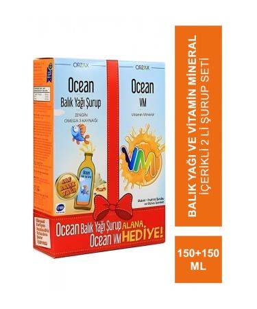 Ocean Orange Orange Flavored Fish Oil Syrup 150ml + Ocean VM Syrup 150ml