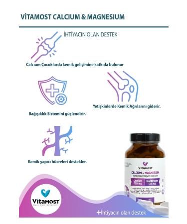 Vitamost Calcium | Magnesium 1500mg Zinc D3k2 (CALCIUM MAGNESIUM ZINC L-THREONINE) 120 Tablets - Buy Online on GoSupps.com