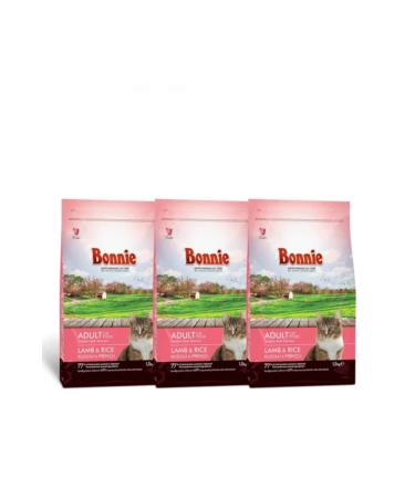 Bonnie Lamb and Rice Adult Cat Food 1.5 Kg X 3 Pieces