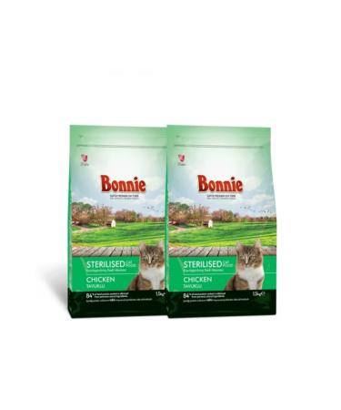 Bonnie Sterilized Chicken Cat Food 1.5 Kg X 2 Pieces