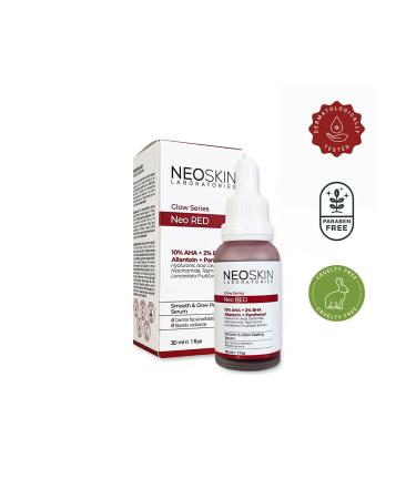 NEOSKIN NEO RED- Regenerating Smoothing Radiance Enhancing Peeling Serum (10% AHA 2% BHA Allantoin). - Buy Online on GoSupps.com