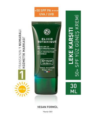 Yves Rocher Herbal Antioxidant Elixir Botanique Anti-Blemish 50SPF Face Sunscreen-Vitamin E-30ml