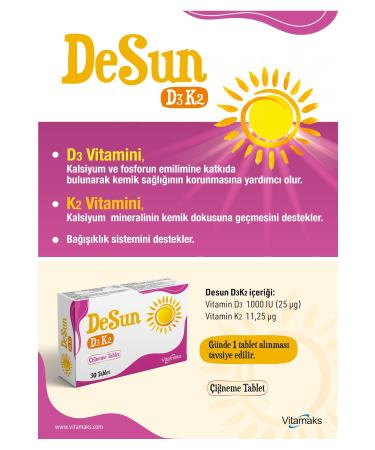 vitamaks Desun D3k2 30 Tablets Chewable Tablet - Buy Online on GoSupps.com
