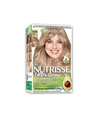Garnier Nutrisse Intense Nourishing Permanent Cream Hair Dye 8.13 Ash Blonde