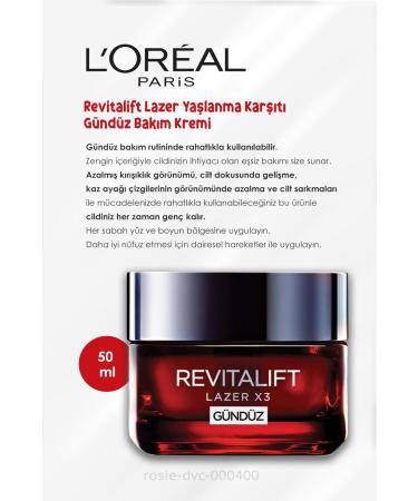 L'Oreal Paris 3 Pieces Loreal Paris Revitalift Laser X3 Anti-Aging Day Cream 50 ml and ROSIE - Buy Online on GoSupps.com