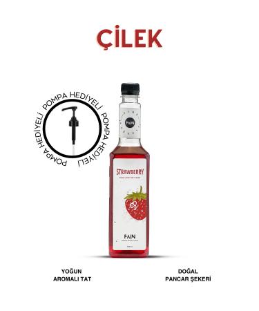 FAIN STRAWBERRY SYRUP 750 ML + PUMP - INTENSIVE AROMA - NATURAL BEET SUGAR