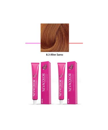 Skygo 2 Set Premium 8.3 Golden Blonde - Permanent Cream Hair Dye 2 X 50 g Tube