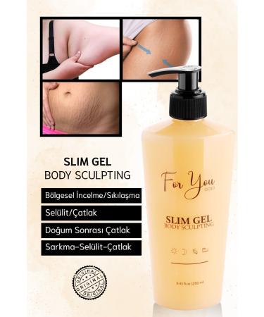 For You Gold Slim Gel Slimmer - Firming - Fat Burner - Regional Slimming - Anti-Stretch and Cellulite Cream (single)