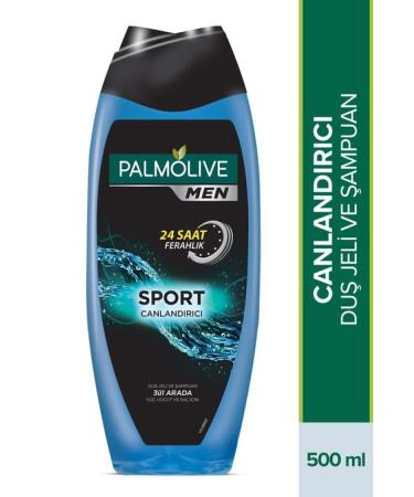 Palmolive Men Sport 3 in 1 Revitalizing Shower Gel and Shampoo for Face Body and Hair 500 ml
