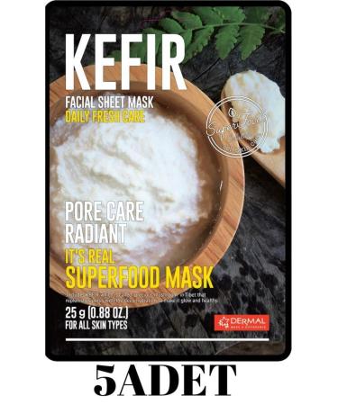 Dermal Pore Care and Revitalizing Superfood Kefir Face Mask for All Skin Types 5 Pieces