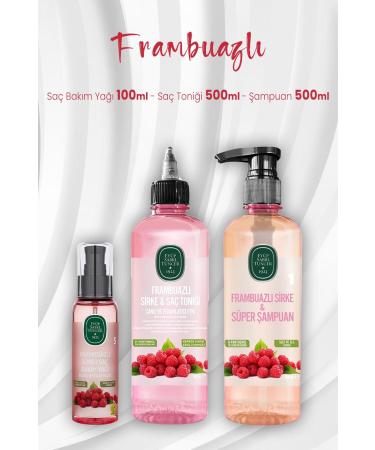 Ey p Sabri Tuncer Raspberry Hair Oil 100 ml Shampoo 500 ml and Tonic 500 ml