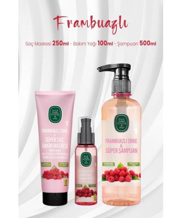 Ey p Sabri Tuncer Raspberry Hair Mask 250 ml Hair Oil 100 ml and Shampoo 500 ml
