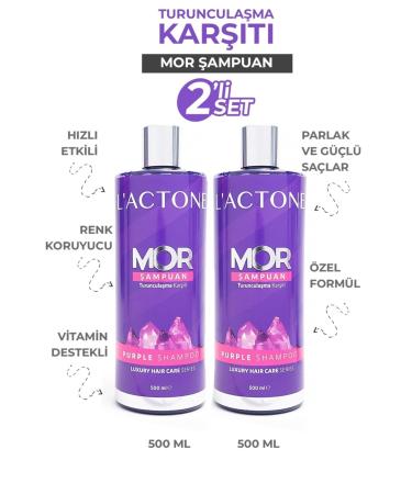 L'ACTONE Purple Shampoo 2 Piece Set 500 ml / Anti-Orange Purple Shampoo - Buy Online on GoSupps.com