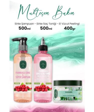 Ey p Sabri Tuncer Hand Body Peeling Jasmine 400 Gr Super Shampoo 500 ml and Hair Tonic 500 ml