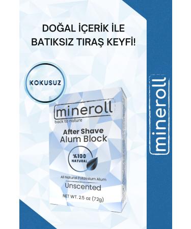 Mineroll After Shave Skin Alum Good for Skin Blemishes Ingrown Toxin Prevention For Women & Men