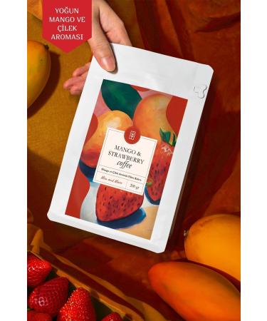Mim and More Mango & Strawberry Coffee Mango and Strawberry Flavored Coffee Filter Coffee 200 Gr