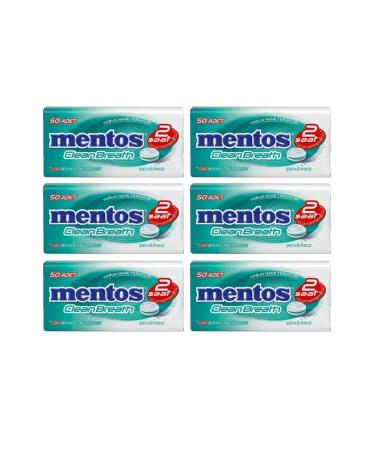 Mentos Clean Breath Tin Box 2 Hours Intense Mint Flavor 35 gr x 6 Pieces