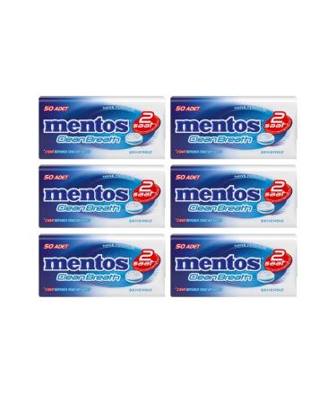 Mentos Clean Breath Tin Box 2 Hours Mint Flavored 35 gr x 6 Pieces