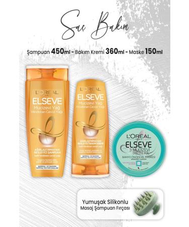Elseve Miraculous Coconut Shampoo 450 Ml Cream 360 Ml Clay Mask 150 ml and Massage Shampoo F