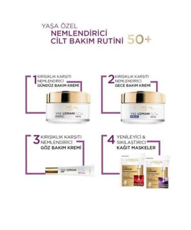 L'Oreal Paris 3 Pieces Loreal Paris Anti-Wrinkle Day Cream 50+ Peptides 50 ml and ROSIE - Buy Online on GoSupps.com