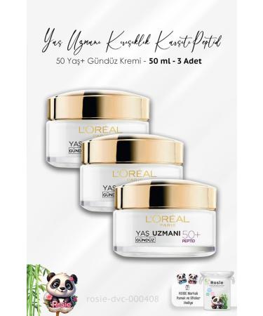 L'Oreal Paris 3 Pieces Loreal Paris Anti-Wrinkle Day Cream 50+ Peptides 50 ml and ROSIE