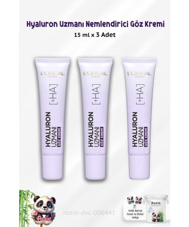 L'Oreal Paris 3 Pieces Loreal Paris Hyaluron Expert Moisturizing Cream Eye 15 ml and ROSIE