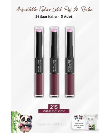 L'Oreal Paris Loreal Paris 3 Pieces Infaillible 24H Lasting Liquid Lipstick & Balm 215 Wine Oclock and ROSIE