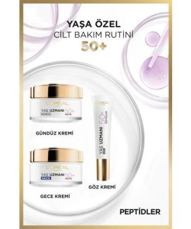 L'Oreal Paris 3 Pieces Loreal Paris Anti-Wrinkle Day Cream 50+ Peptides 50 ml and ROSIE - Buy Online on GoSupps.com