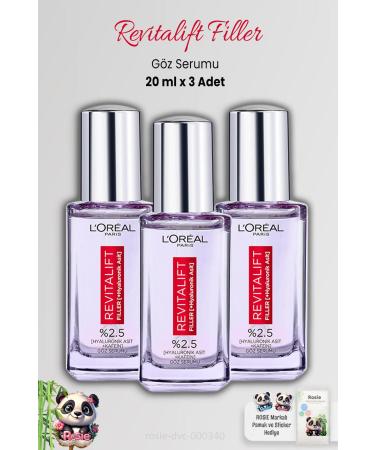 L'Oreal Paris 3 Pieces Loreal Paris Revitalift Filler Eye Serum 20 ml and ROSIE