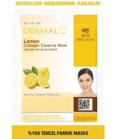 Dermal Brightening Supportive and Moisturizing Lemon Essence Collagen Mask 23 gr