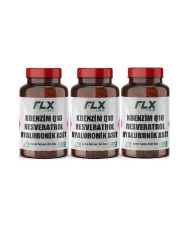 FLX Coenzyme Coenzyme Q-10 200 Mg Hyaluronic Acid Resveratrol 60 Tablets