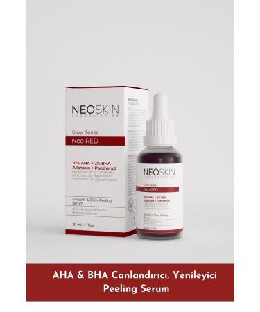 NEOSKIN NEO RED- Regenerating Smoothing Radiance Enhancing Peeling Serum (10% AHA 2% BHA Allantoin).