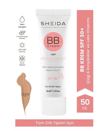 Sheida Bb Cream Light (LIGHT COLOR) Spf 30 Perfect Coverage
