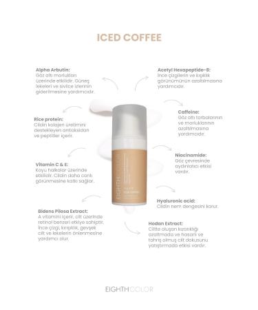 EIGHTH COLOR Iced Coffee - Moisturizing and brightening eye contour cream that prevents the appearance of wrinkles 15ml - Buy Online on GoSupps.com