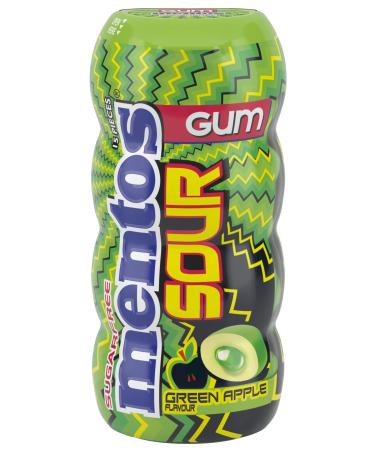 Mentos New Sour Gum Green Apple Flavored 30 Gr x 12 Pieces