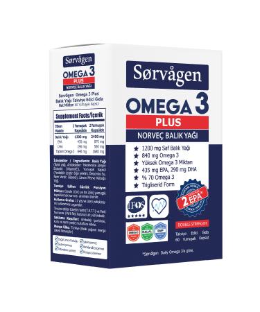Sorvagen Omega 3 Plus Norwegian Fish Oil 60 Capsules - Buy Online on GoSupps.com