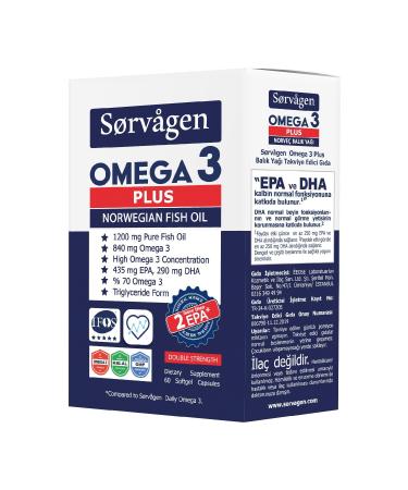 Sorvagen Omega 3 Plus Norwegian Fish Oil 60 Capsules - Buy Online on GoSupps.com